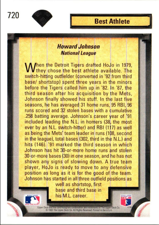 1992 Upper Deck Howard Johnson