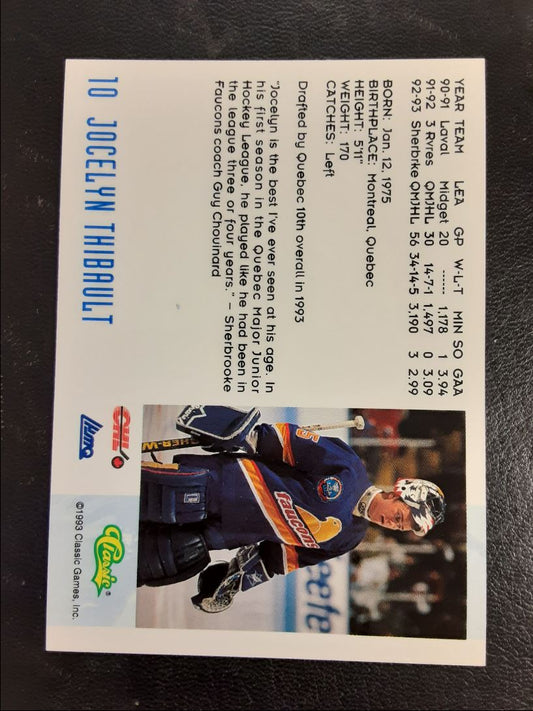 1993 Classic '93 Hockey Draft Jocelyn Thibault