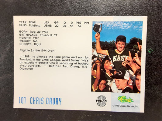 1993 Classic '93 Hockey Draft Chris Drury