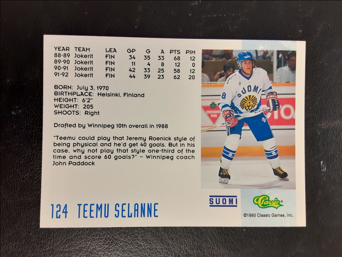 1993 Classic '93 Hockey Draft Teemu Selanne