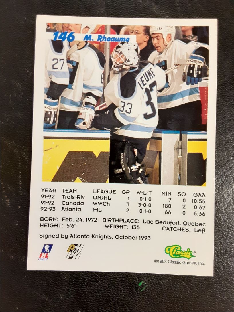 1993 Classic '93 Hockey Draft Manon Rheaume