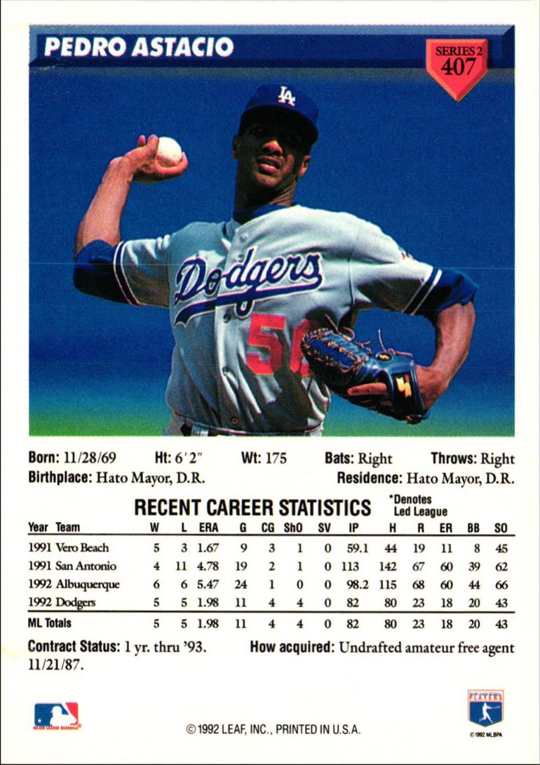 1993 Donruss Pedro Astacio