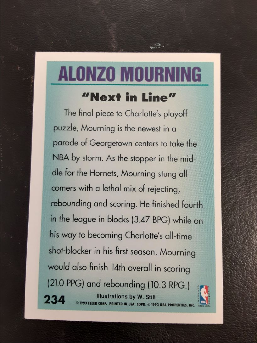 1993 Fleer Alonzo Mourning