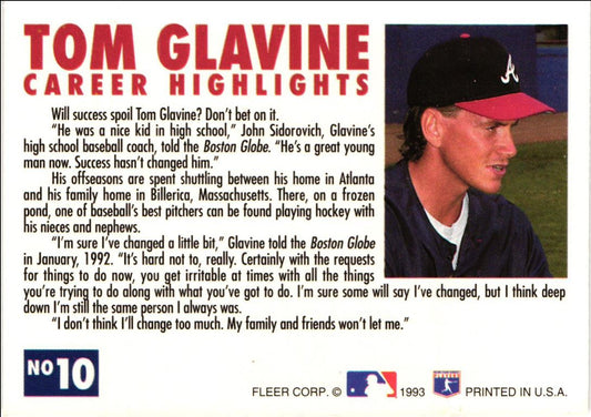 1993 Fleer Tom Glavine Career Highlights Tom Glavine