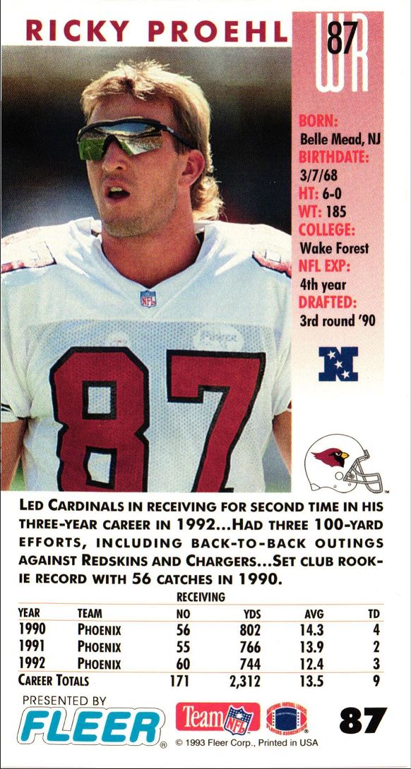 1993 GameDay Ricky Proehl