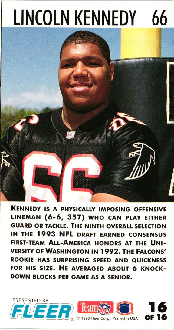 1993 GameDay Rookie Standouts Lincoln Kennedy