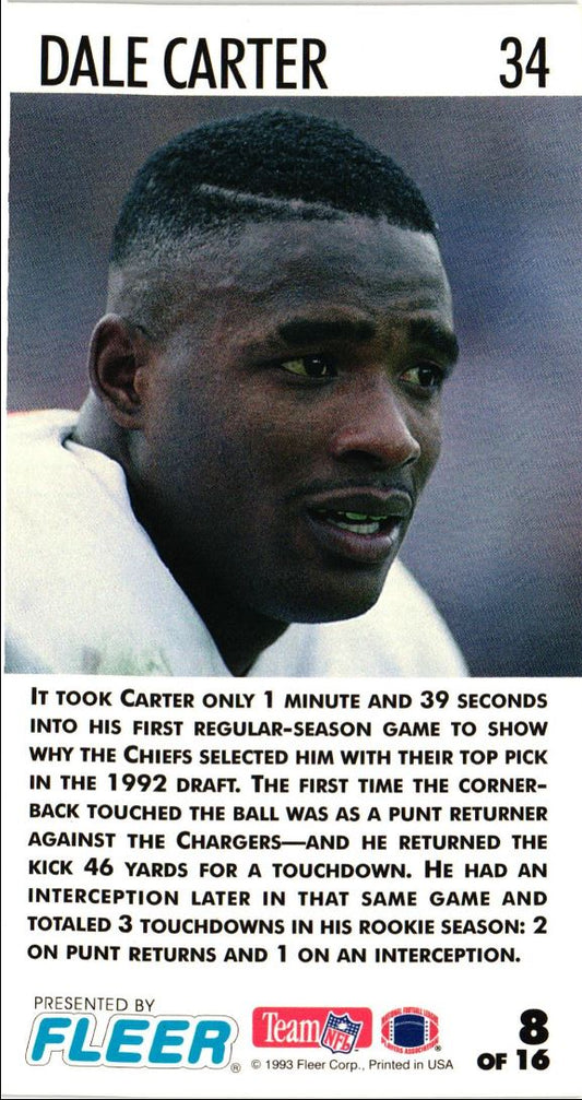 1993 GameDay Second Year Stars Dale Carter