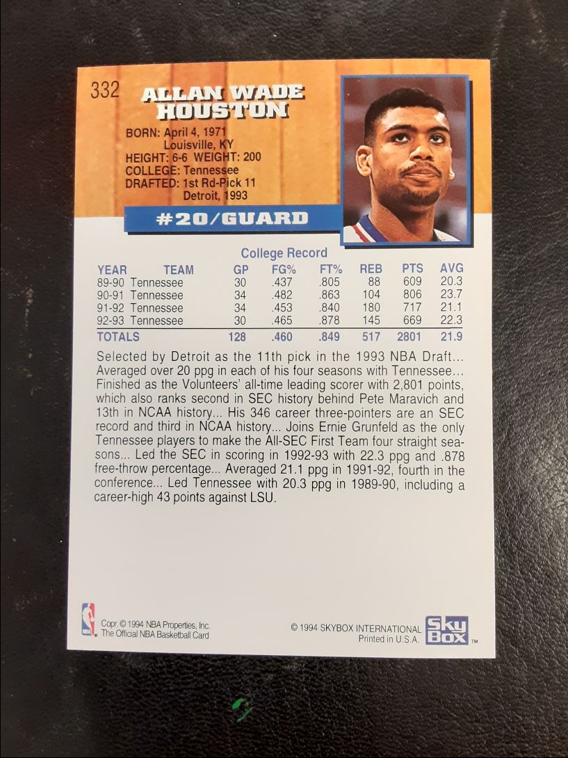 1993 Hoops Allan Houston