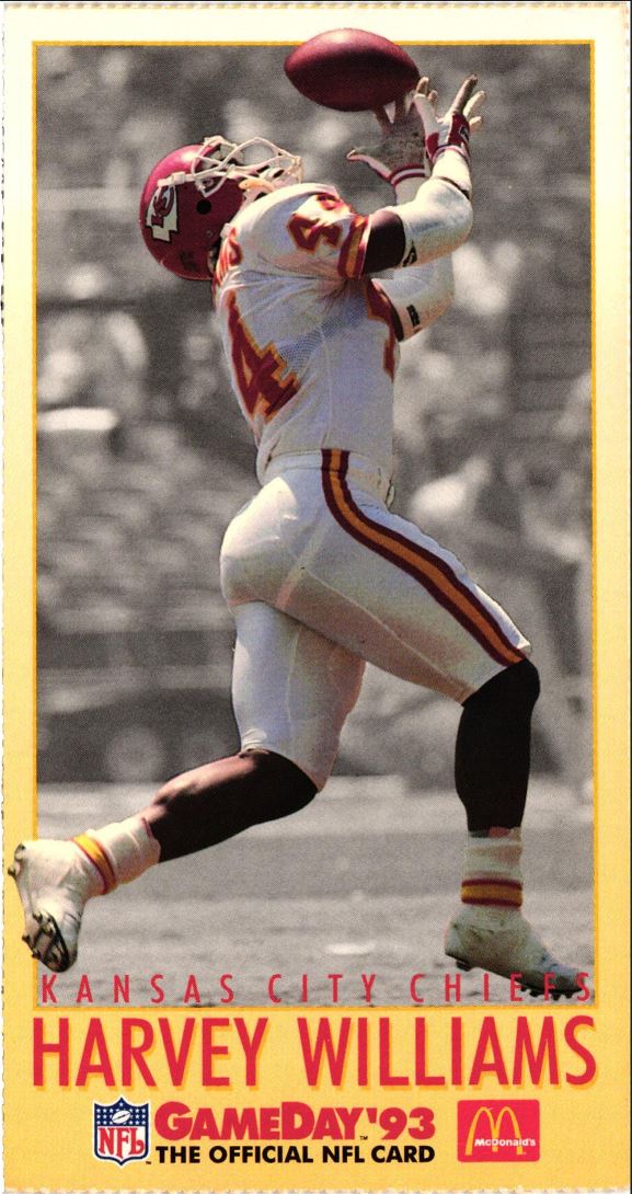 1993 McDonald's GameDay Kansas City Chiefs Harvey Williams