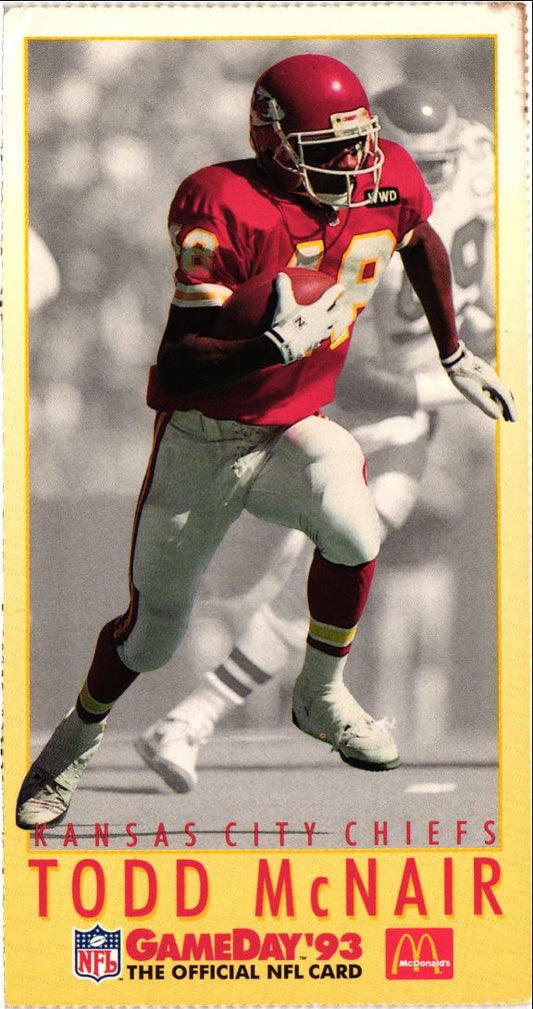 1993 McDonald's GameDay Kansas City Chiefs Todd McNair