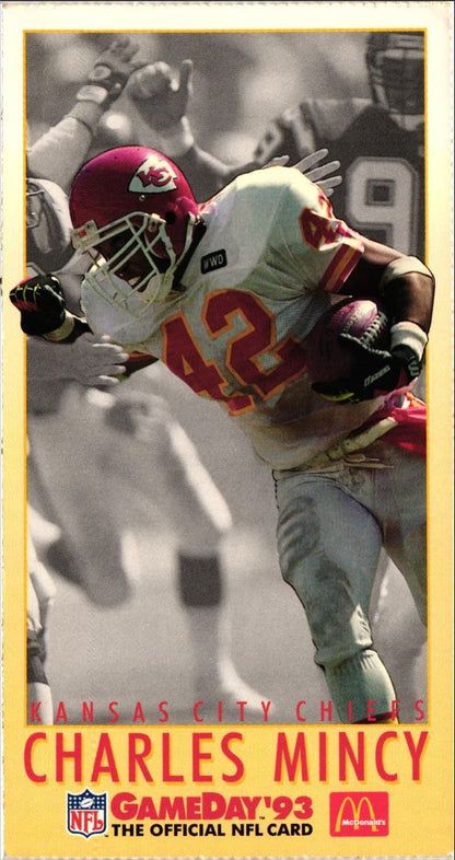 1993 McDonald's GameDay Kansas City Chiefs Charles Mincy