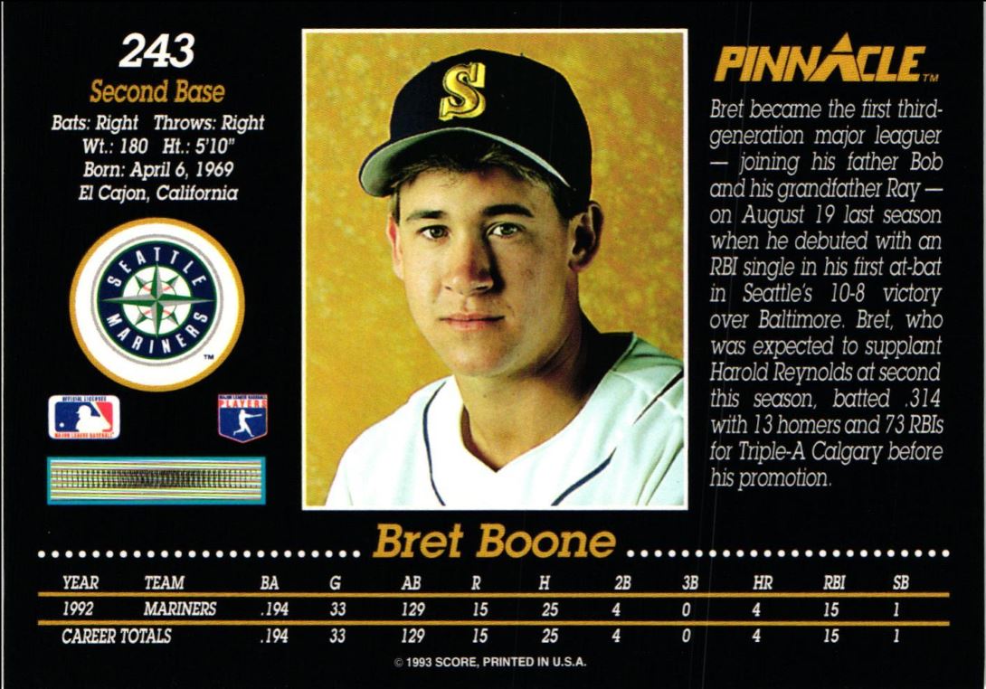 1993 Pinnacle Bret Boone