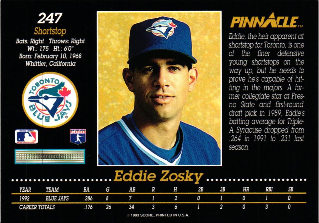 1993 Pinnacle Eddie Zosky