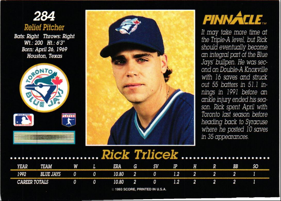 1993 Pinnacle Rick Trlicek