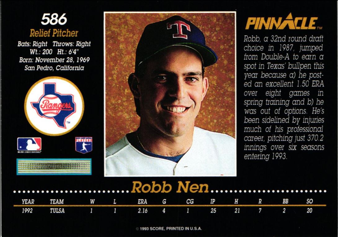 1993 Pinnacle Robb Nen