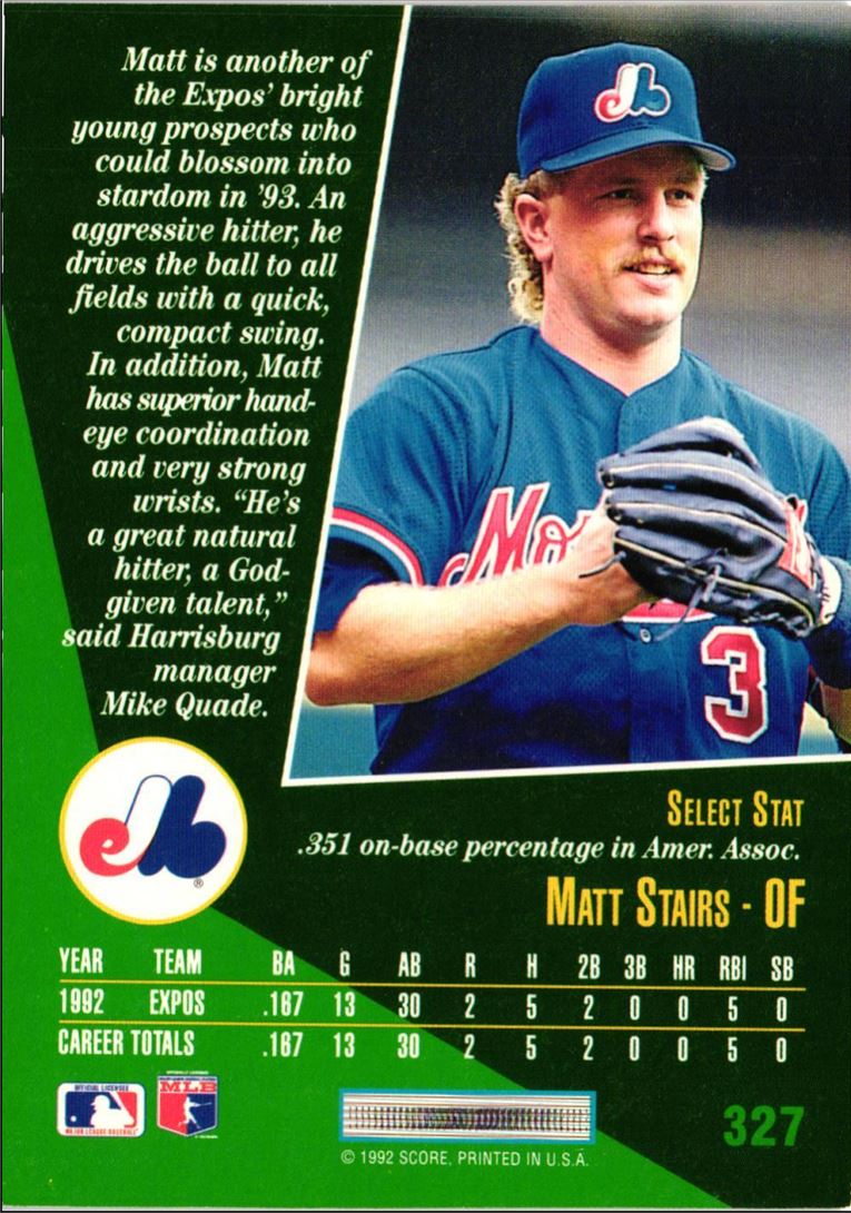 1993 Select Matt Stairs