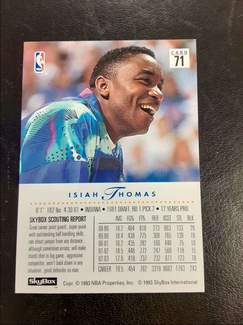 1993 SkyBox Premium Isiah Thomas