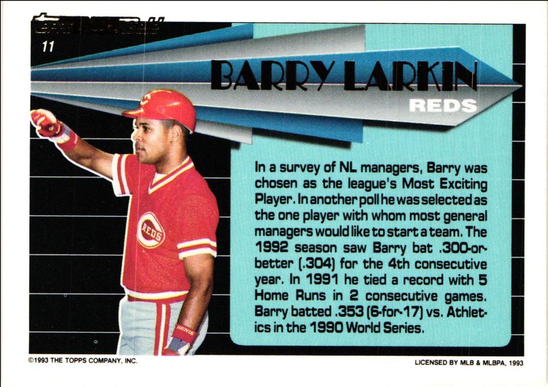 1993 Topps Black Gold Barry Larkin