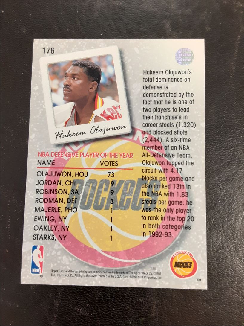 1993 Upper Deck Hakeem Olajuwon