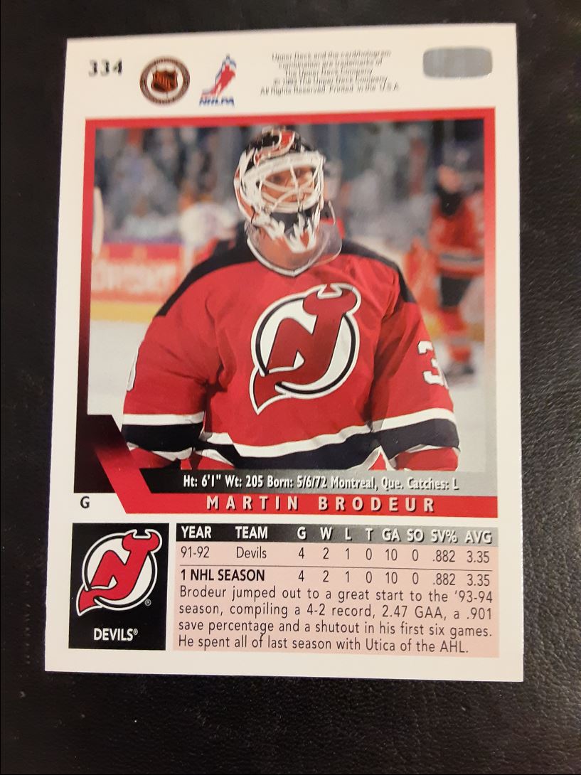 1993 Upper Deck Martin Brodeur