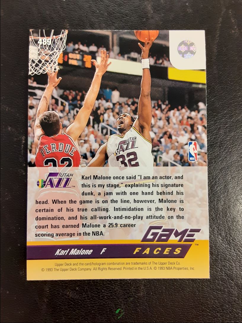 1993 Upper Deck Game Face Karl Malone