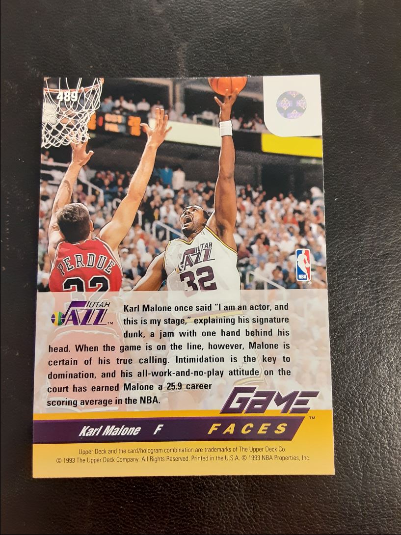 1993 Upper Deck Game Face Karl Malone