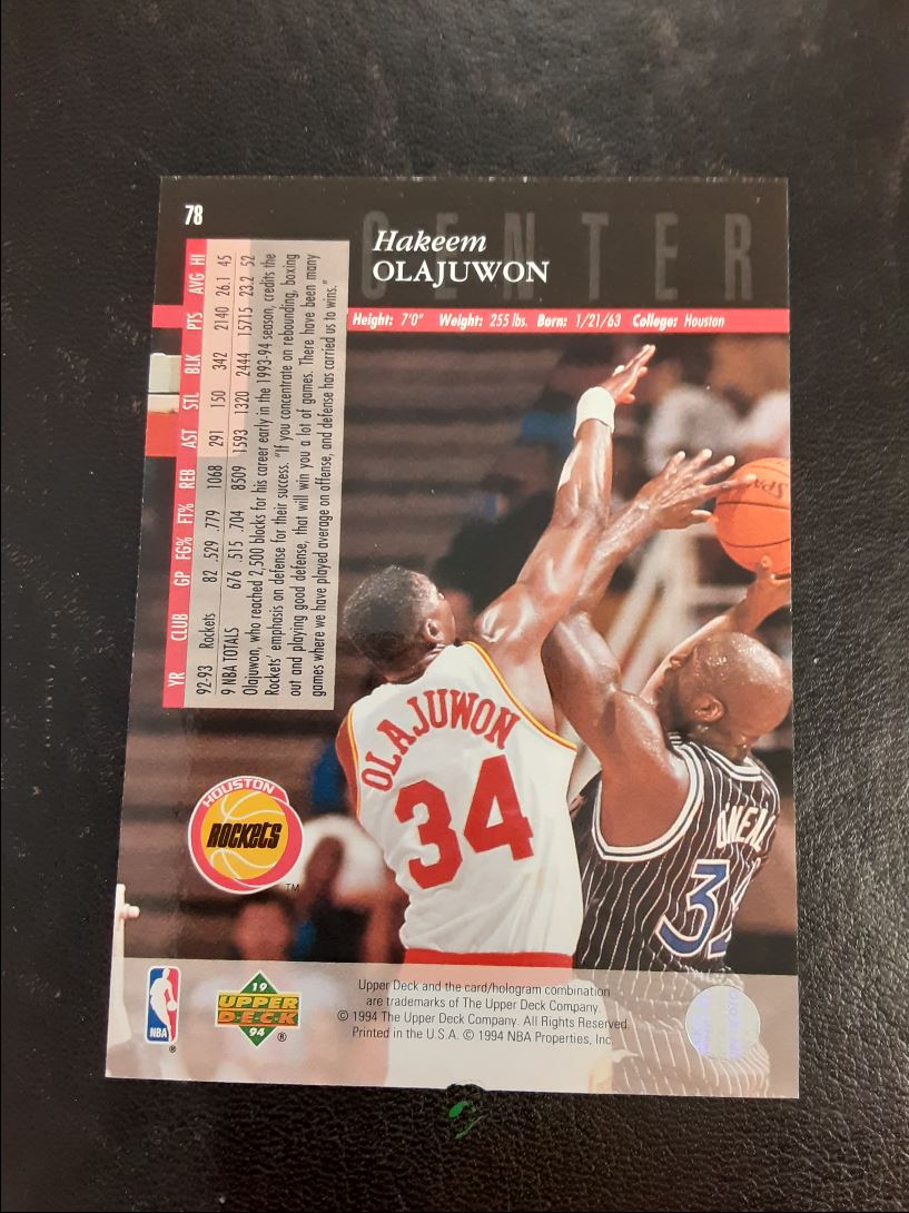 1993 Upper Deck Special Edition Electric Court Hakeem Olajuwon