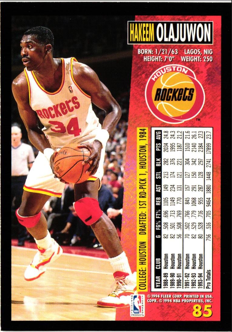 1994 Fleer Hakeem Olajuwon