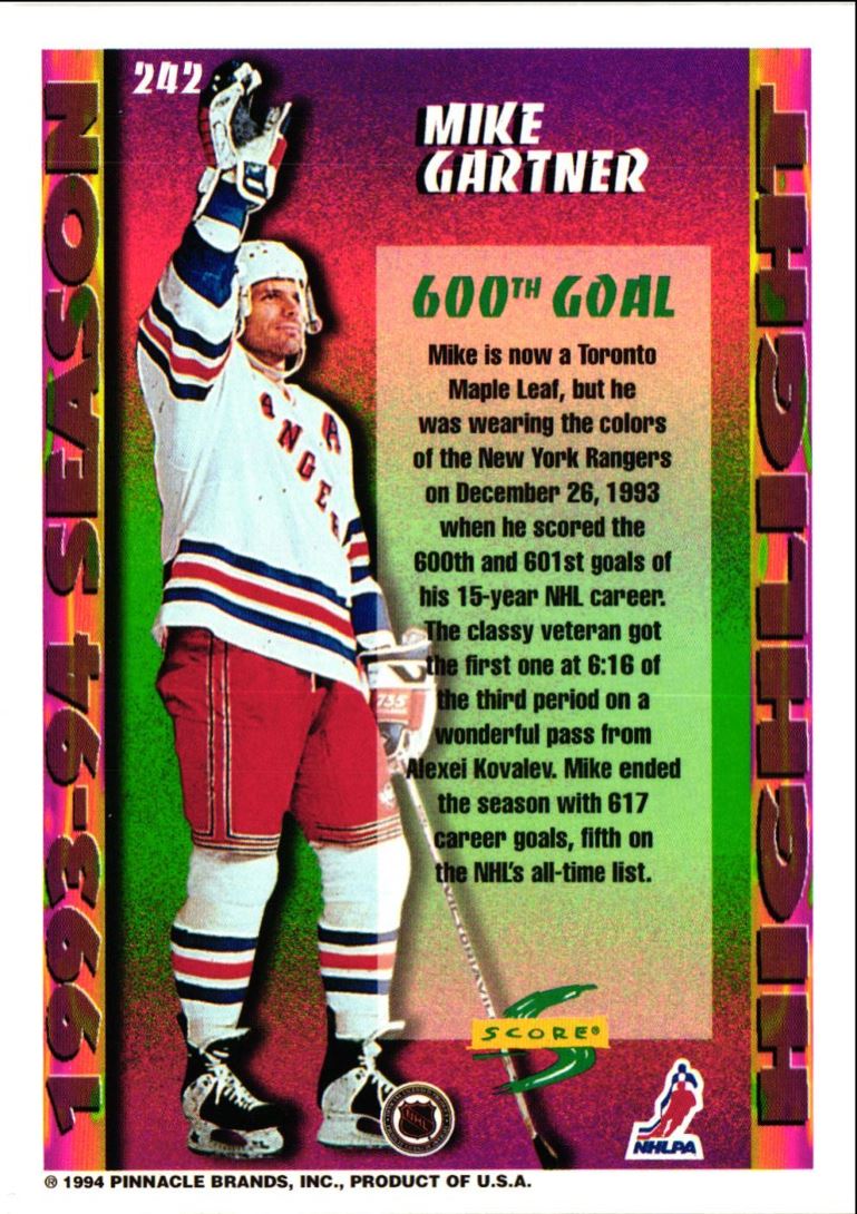 1994 Score Mike Gartner