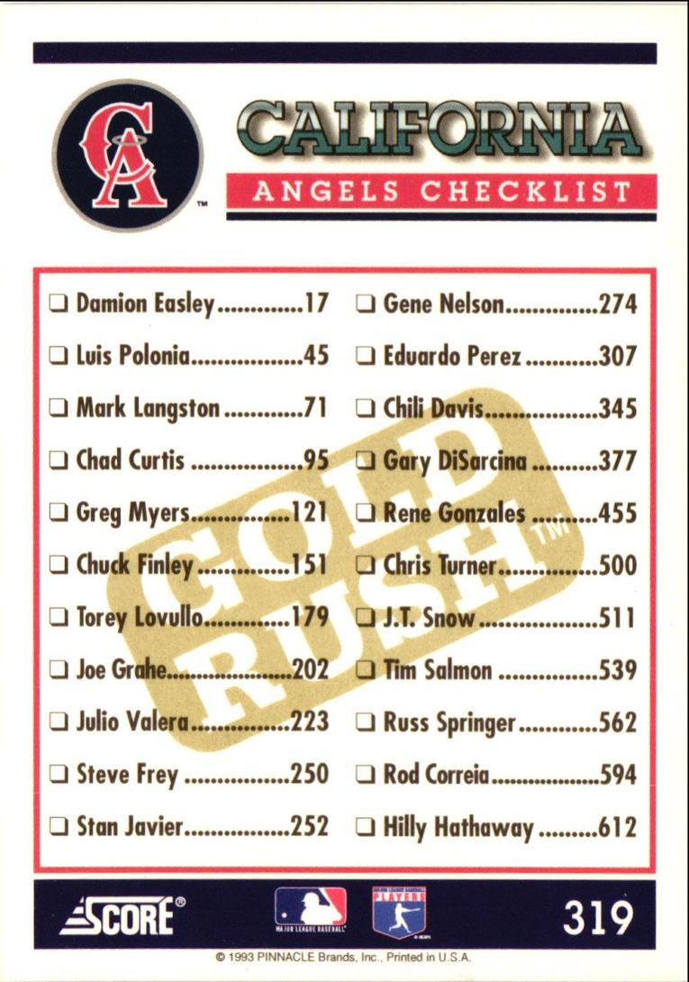 1994 Score California Angels