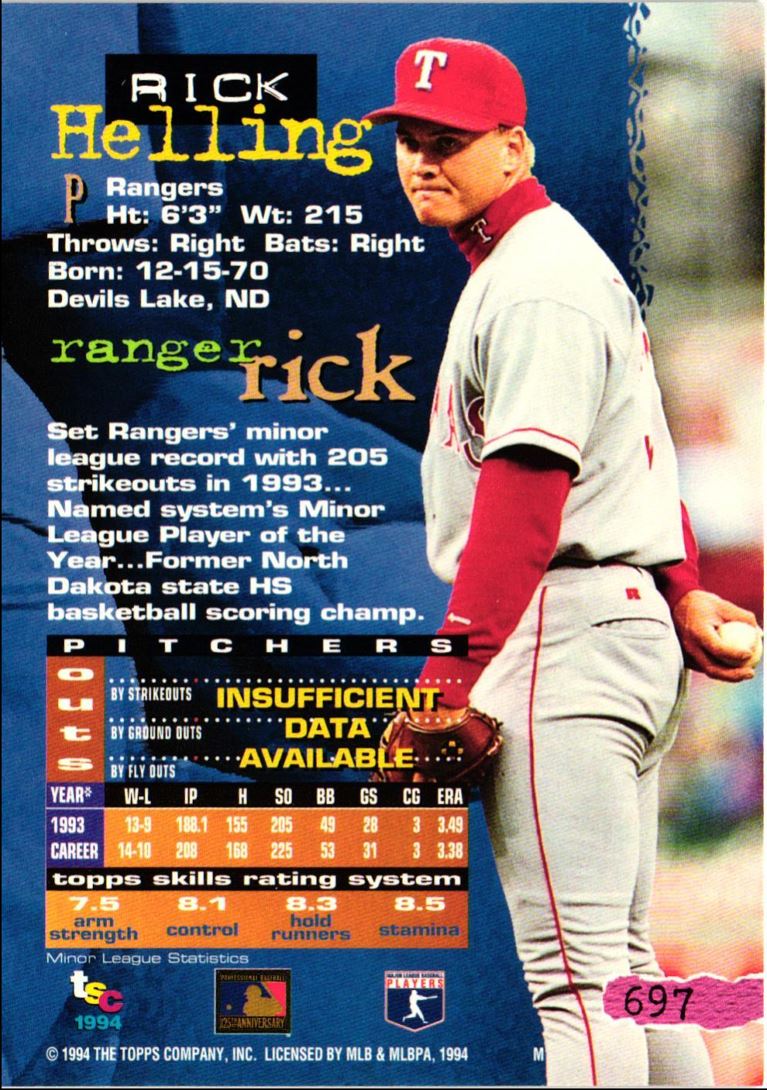 1994 Stadium Club First Day Issue Rick Helling