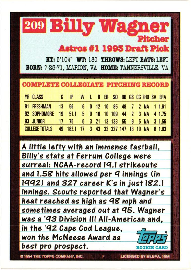 1994 Topps Billy Wagner