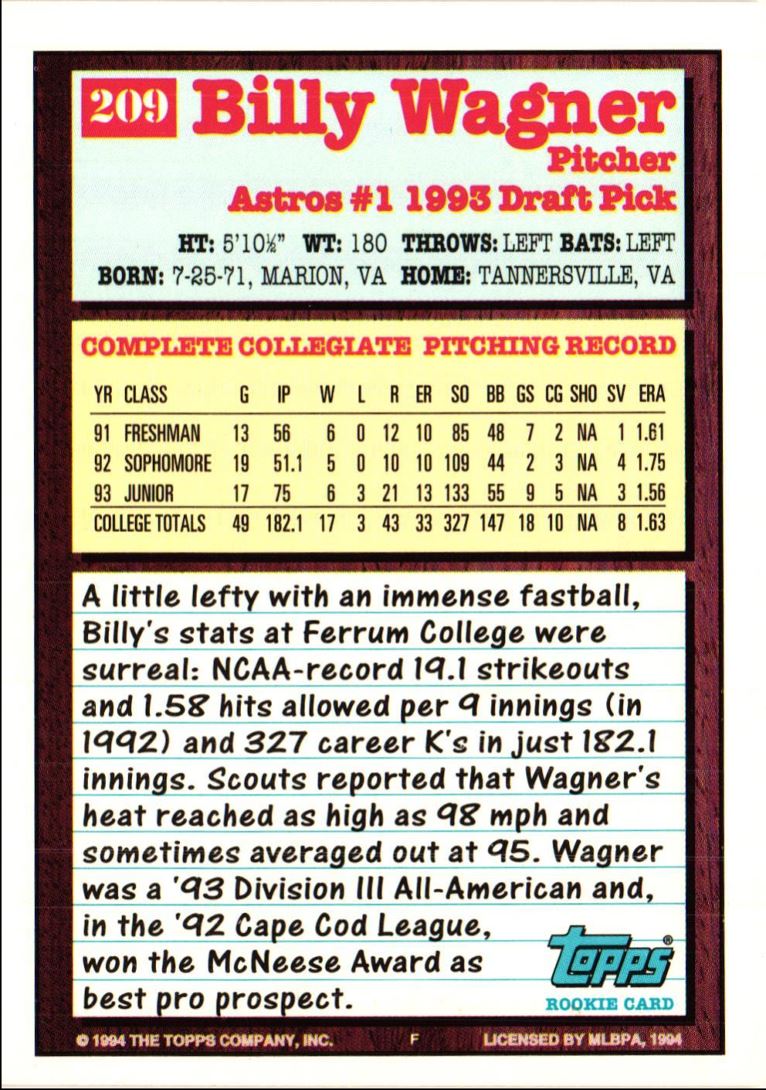 1994 Topps Billy Wagner