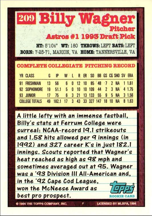 1994 Topps Billy Wagner