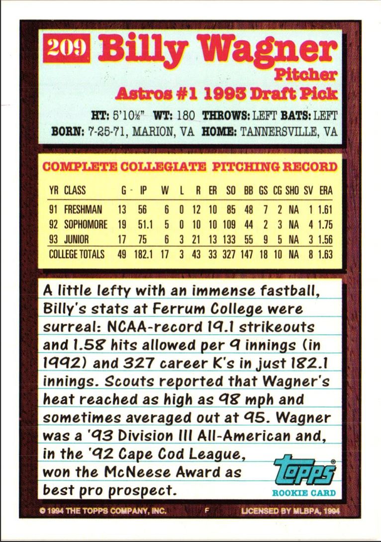 1994 Topps Billy Wagner