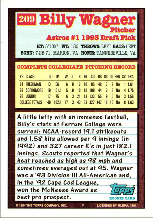 1994 Topps Billy Wagner