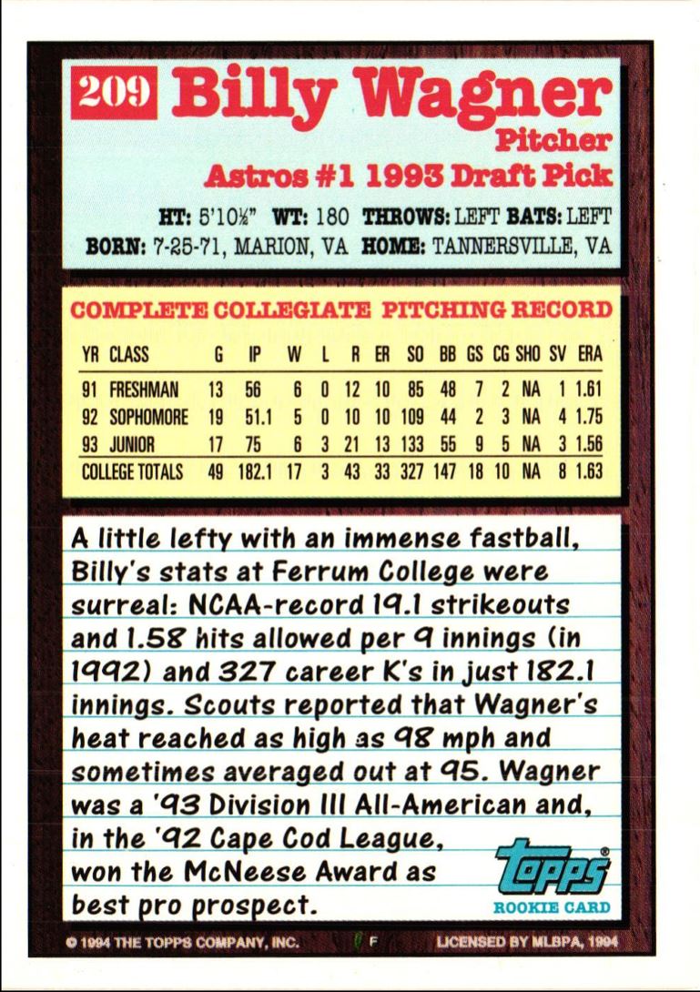 1994 Topps Billy Wagner