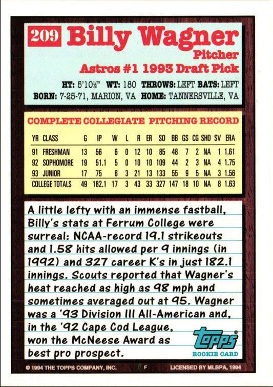 1994 Topps Billy Wagner