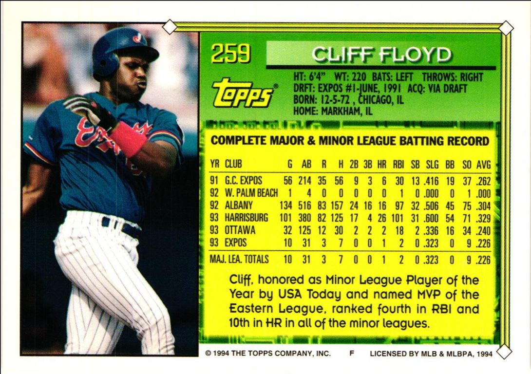 1994 Topps Cliff Floyd