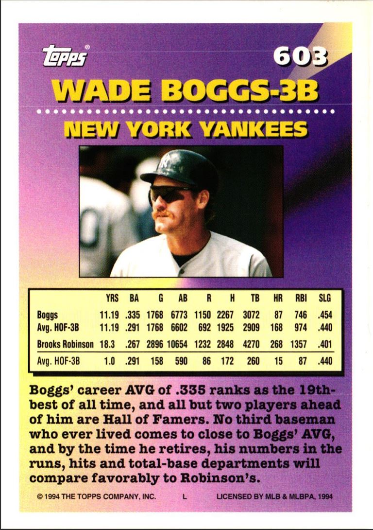 1994 Topps Wade Boggs