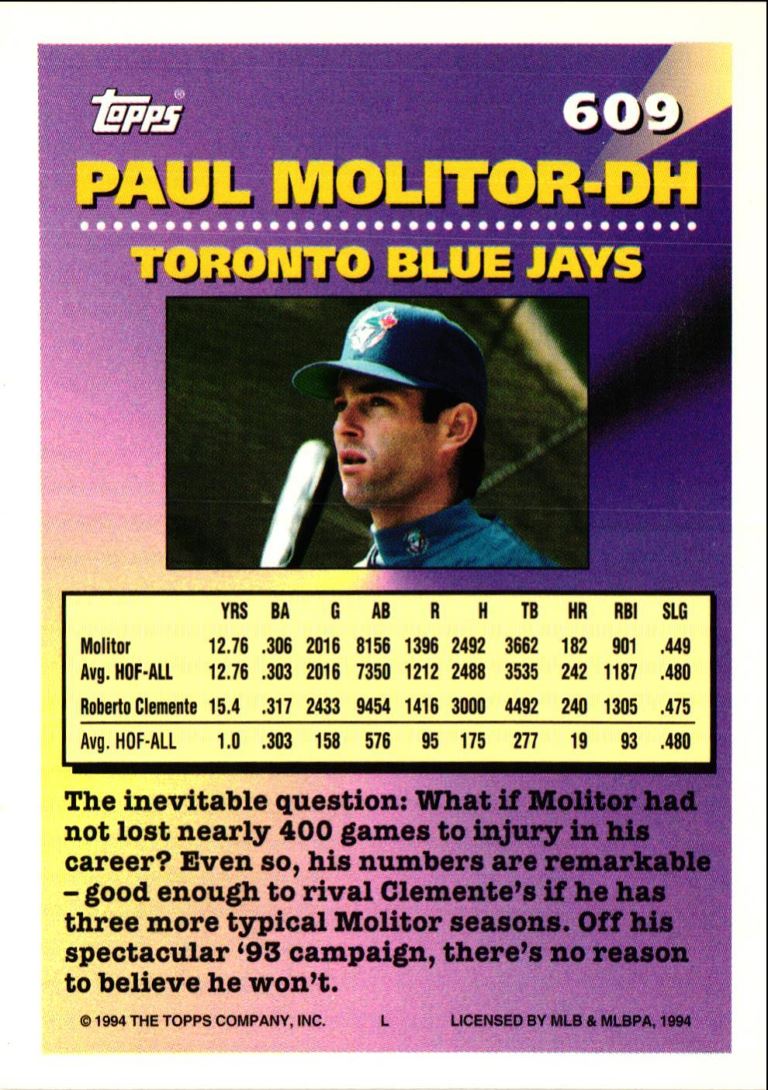 1994 Topps Paul Molitor