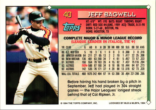 1994 Topps Gold Jeff Bagwell