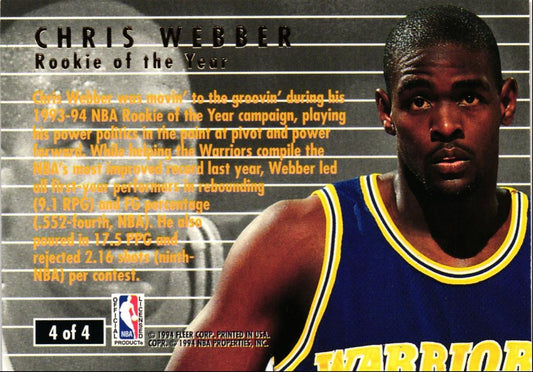 1994 Ultra NBA Award Winners Chris Webber