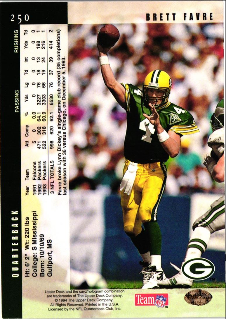 1994 Upper Deck Brett Favre