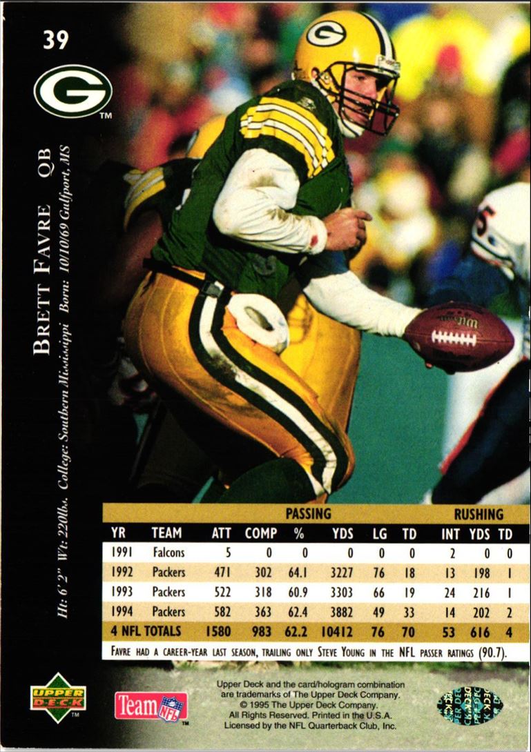 1995 Upper Deck Brett Favre