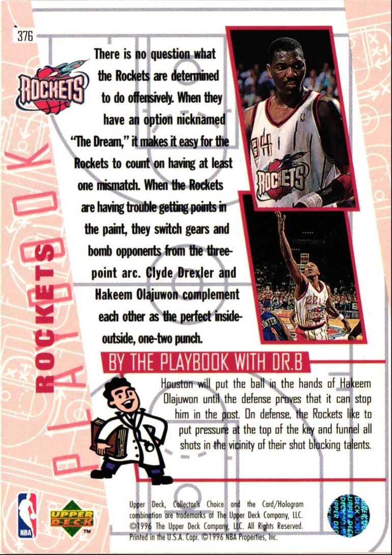 1996 Collector's Choice Charles Barkley/Hakeem Olajuwon/Clyde Drexler