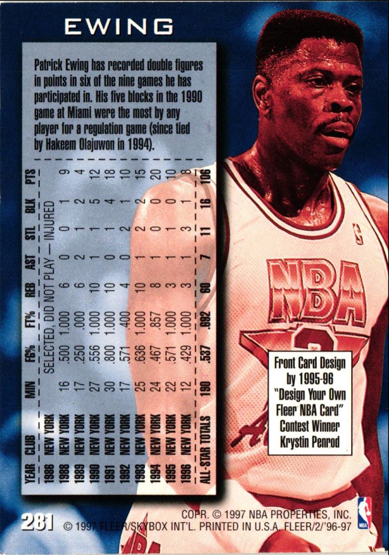 1996 Fleer European Patrick Ewing