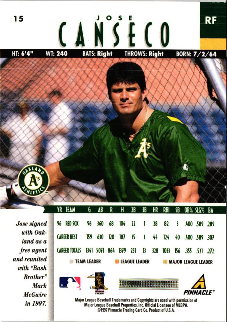 1997 New Pinnacle Jose Canseco