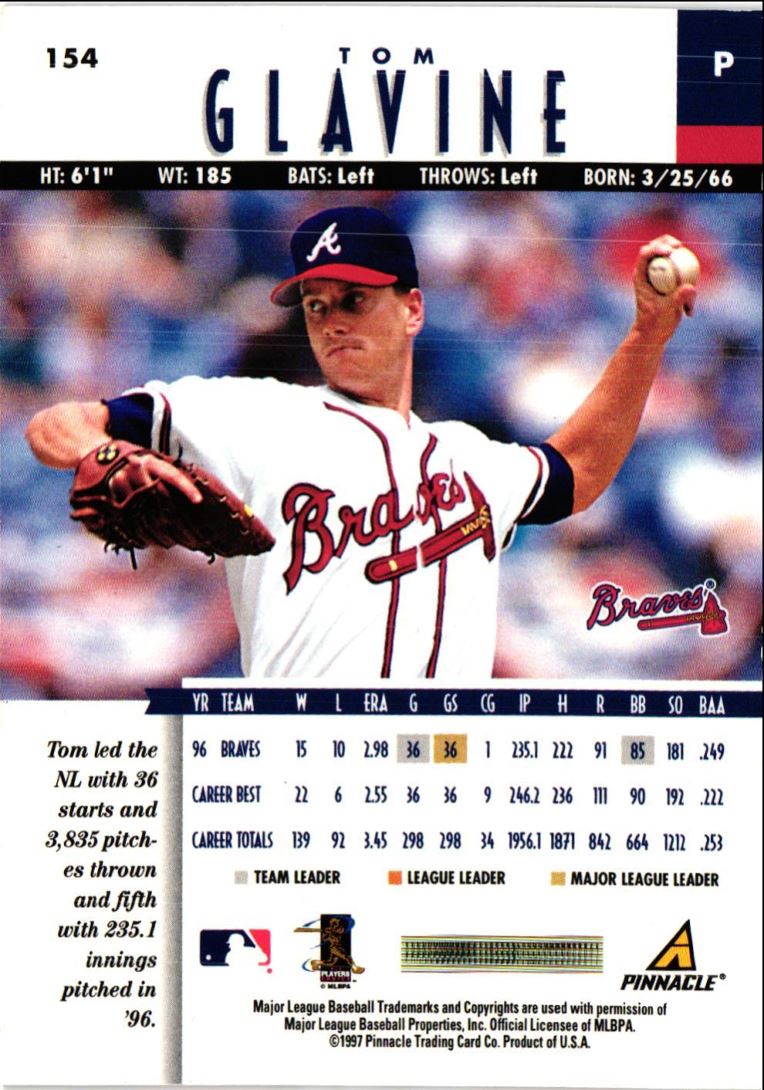 1997 New Pinnacle Tom Glavine