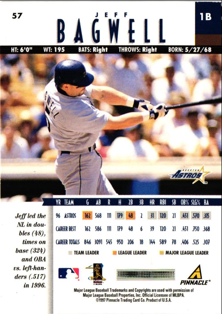 1997 New Pinnacle Jeff Bagwell